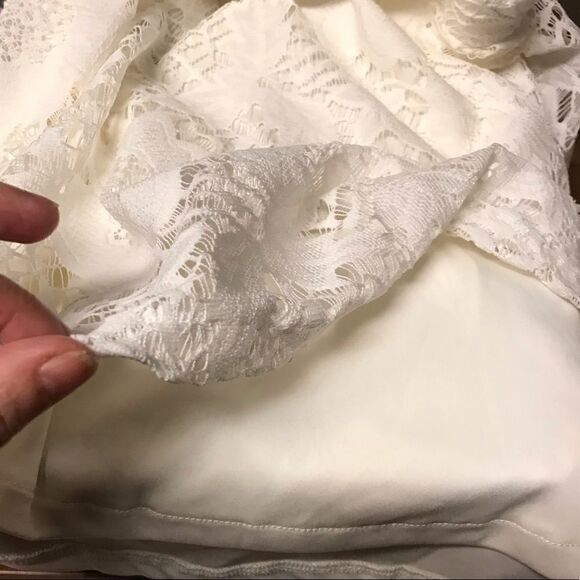 Aeropostale Lace Floral Mini Skater Skirt Girls Ivory White S/P - Picture 3 of 10